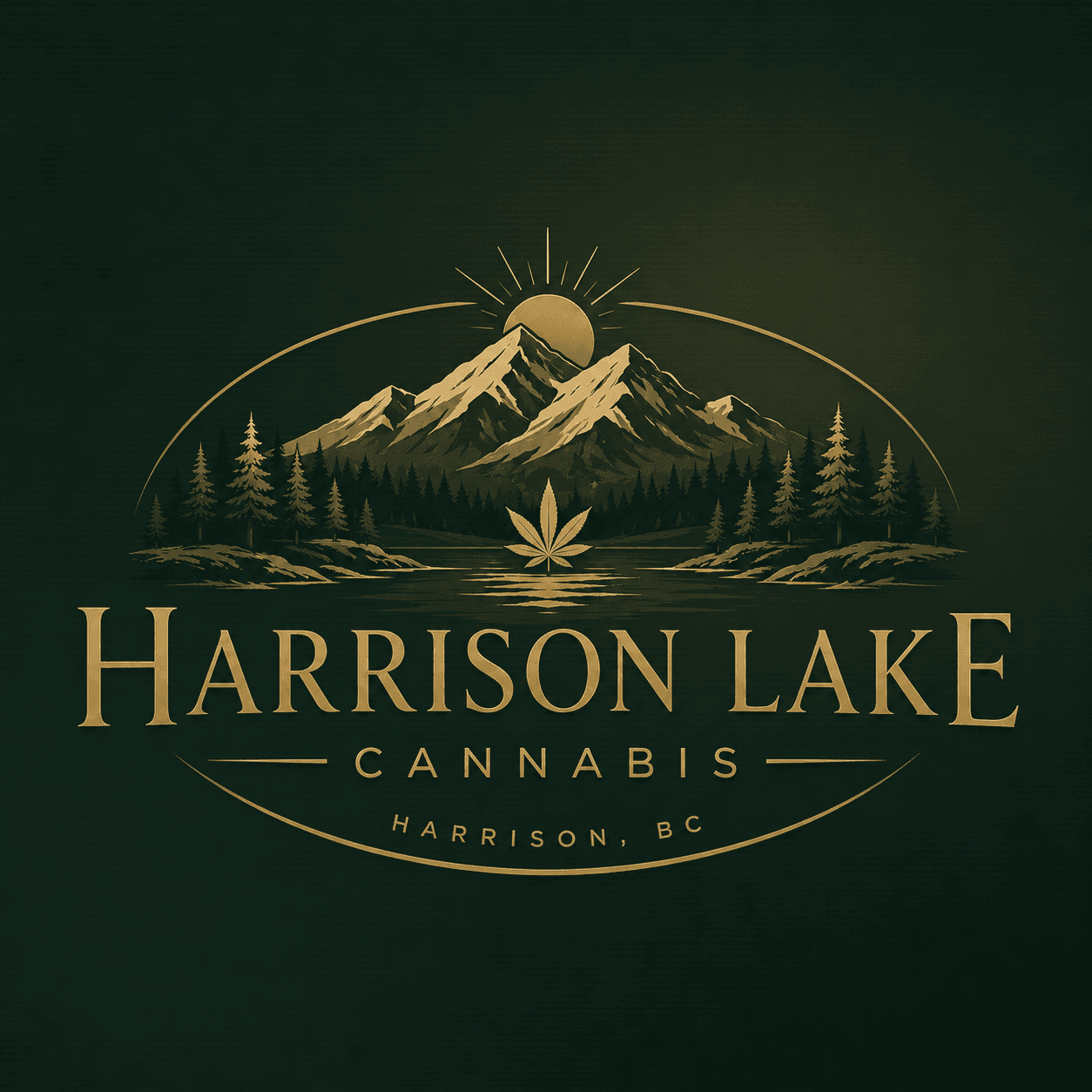 Harrison Hot Springs mountain and lake emblem